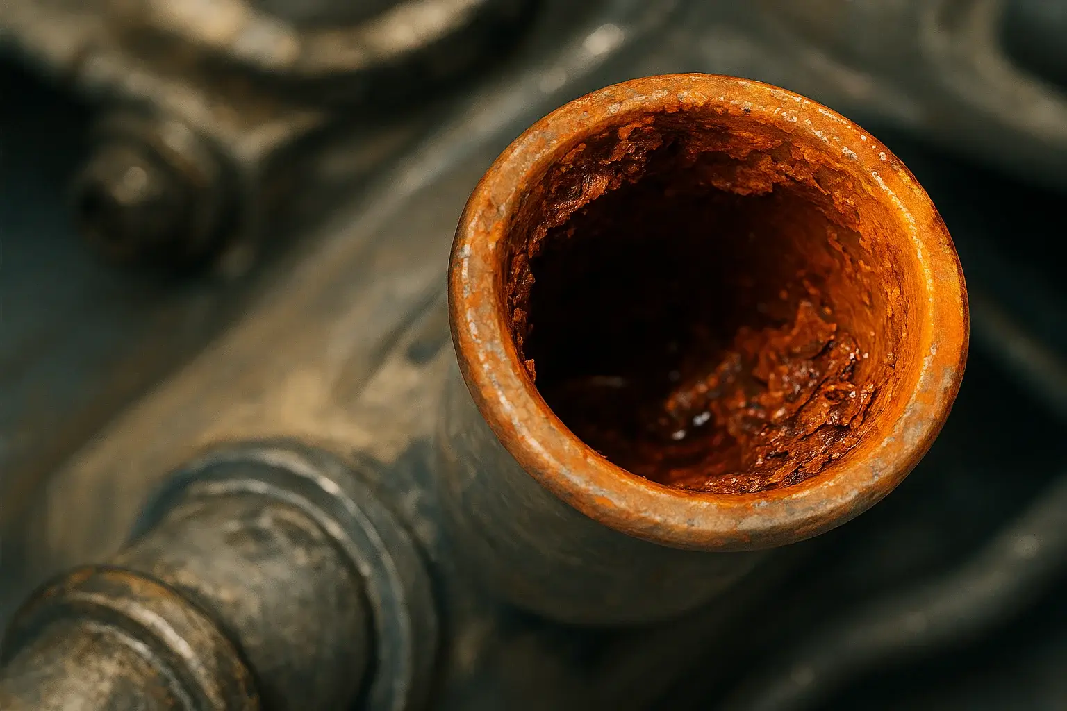 Tubería de sistemas de enfriamiento corroída.
